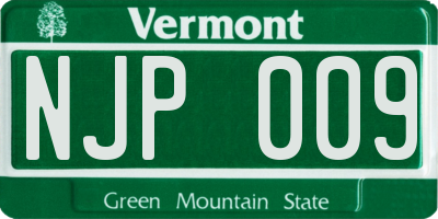 VT license plate NJP009