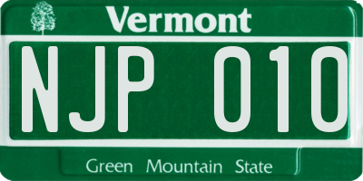 VT license plate NJP010