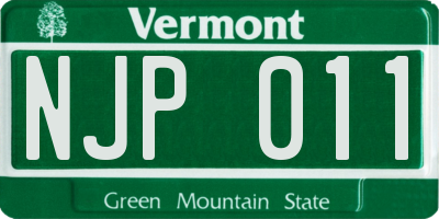VT license plate NJP011