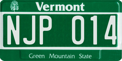 VT license plate NJP014