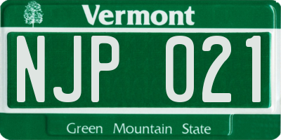 VT license plate NJP021