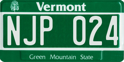 VT license plate NJP024