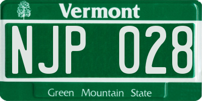 VT license plate NJP028