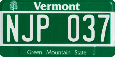 VT license plate NJP037
