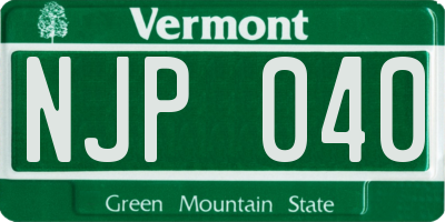 VT license plate NJP040