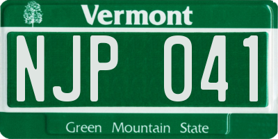 VT license plate NJP041