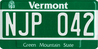 VT license plate NJP042