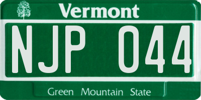 VT license plate NJP044