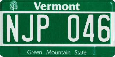 VT license plate NJP046