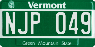 VT license plate NJP049