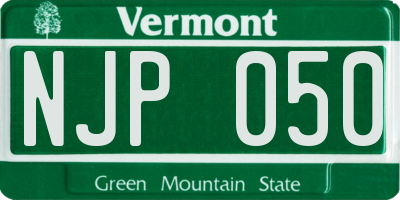 VT license plate NJP050