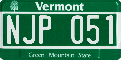 VT license plate NJP051