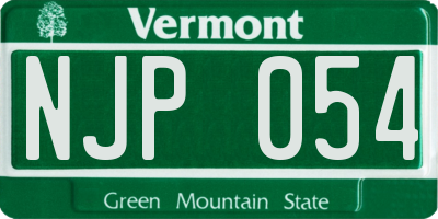 VT license plate NJP054