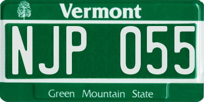 VT license plate NJP055