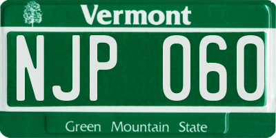VT license plate NJP060