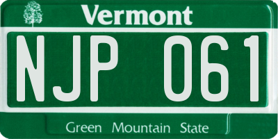 VT license plate NJP061