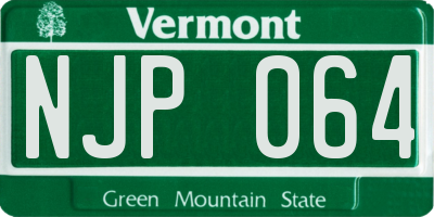 VT license plate NJP064