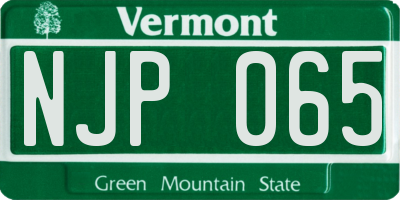 VT license plate NJP065