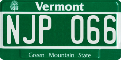 VT license plate NJP066