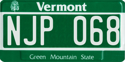 VT license plate NJP068