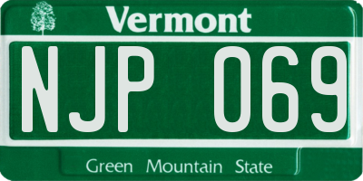 VT license plate NJP069