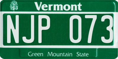 VT license plate NJP073