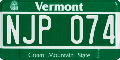 VT license plate NJP074