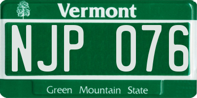 VT license plate NJP076