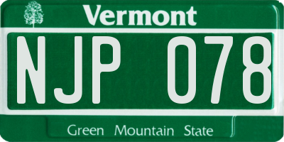 VT license plate NJP078