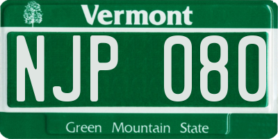 VT license plate NJP080