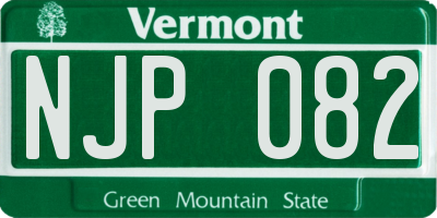 VT license plate NJP082