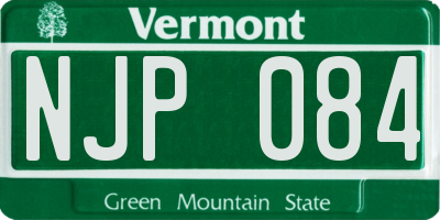 VT license plate NJP084