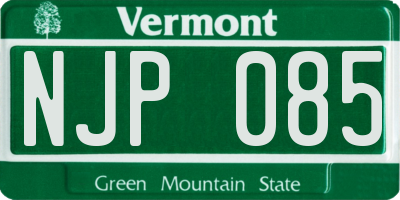 VT license plate NJP085
