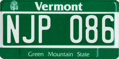 VT license plate NJP086