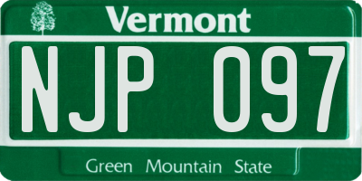 VT license plate NJP097