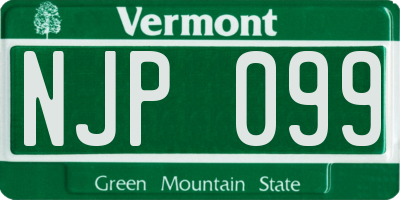 VT license plate NJP099