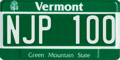 VT license plate NJP100