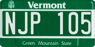 VT license plate NJP105