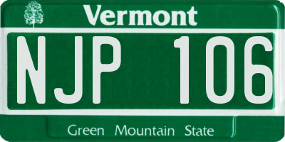 VT license plate NJP106