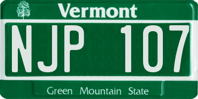 VT license plate NJP107