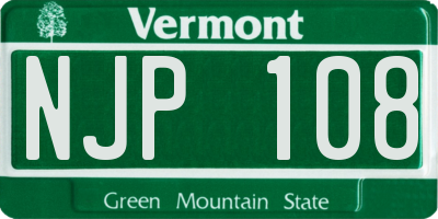 VT license plate NJP108