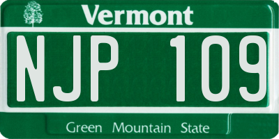 VT license plate NJP109