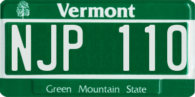 VT license plate NJP110