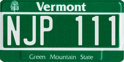 VT license plate NJP111