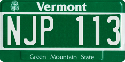 VT license plate NJP113