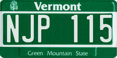 VT license plate NJP115