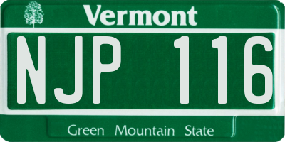 VT license plate NJP116