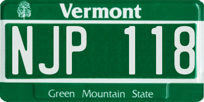 VT license plate NJP118