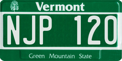 VT license plate NJP120