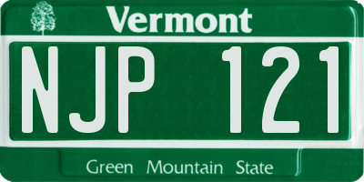 VT license plate NJP121